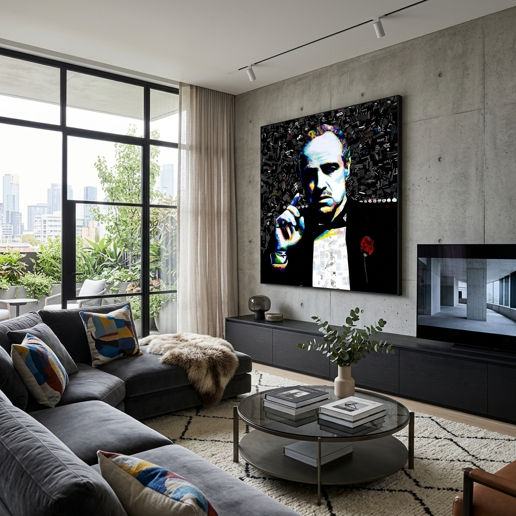 The Godfather portrait from magazines Canvas Wall Art Print
