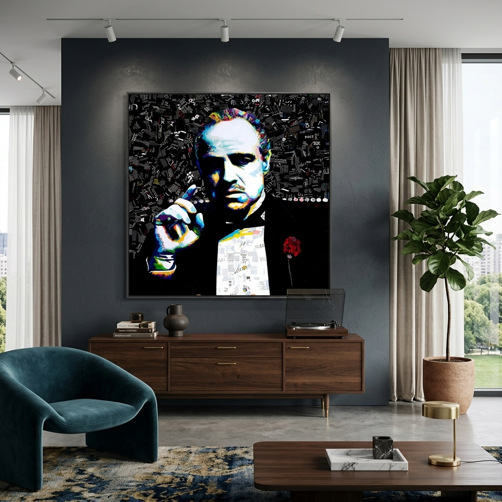 The Godfather portrait from magazines Canvas Wall Art Print