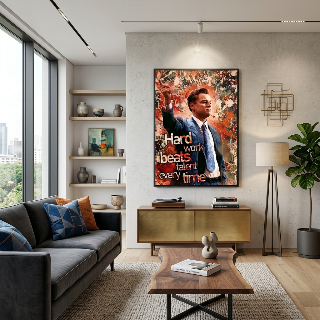 Hard work beats talent always Motivational Canvas Wall Art Print