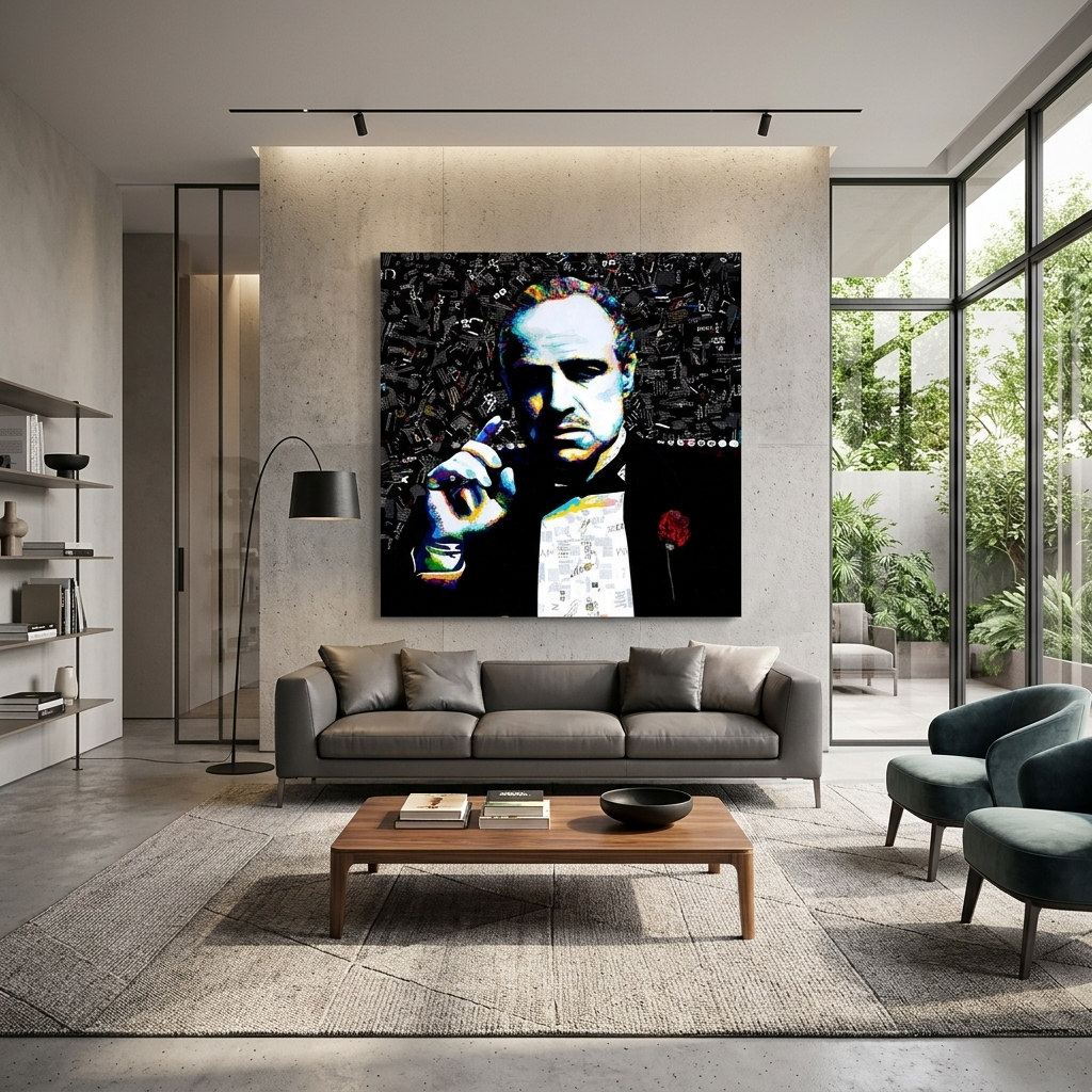 The Godfather portrait from magazines Canvas Wall Art Print
