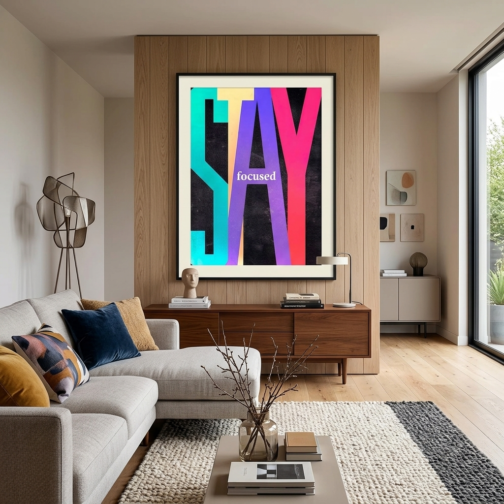 Stay Focused Motivational Canvas Wall Art Print