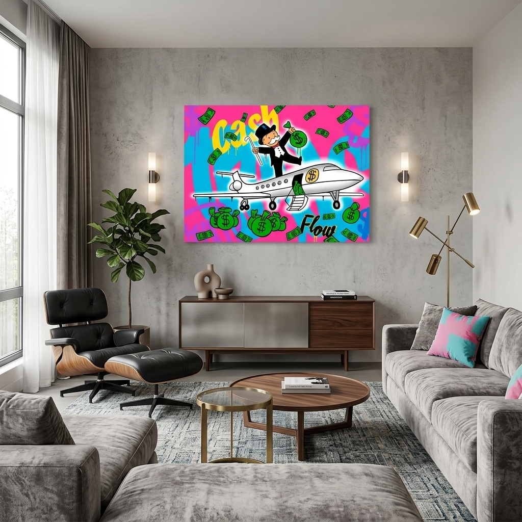 Cash Flow Inspirational Canvas Wall Art Print