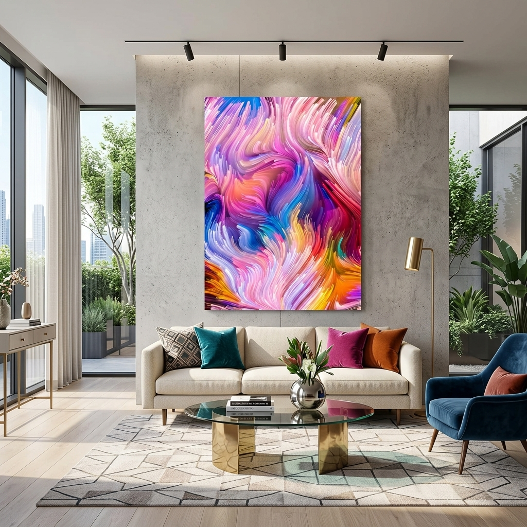 The colorful Abstraction Canvas Wall Art Print