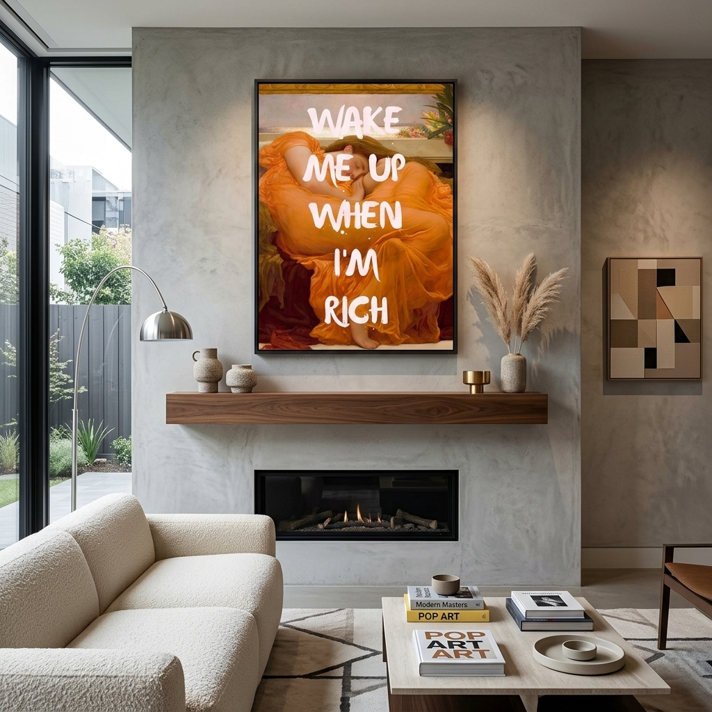 Canvas Wall Art Print Blazing June. Wake Me Up When I'M Rich