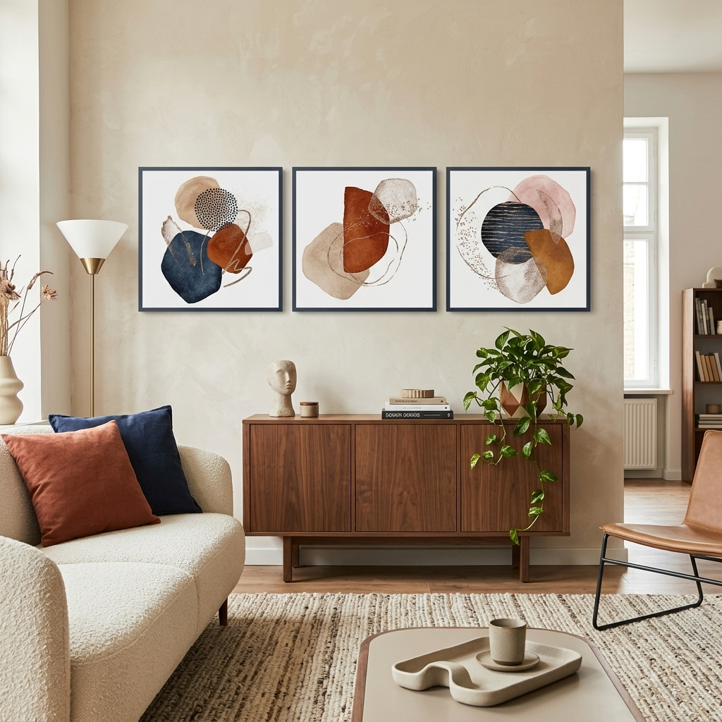 Geometric figures Multi Panel Canvas Wall Art Print