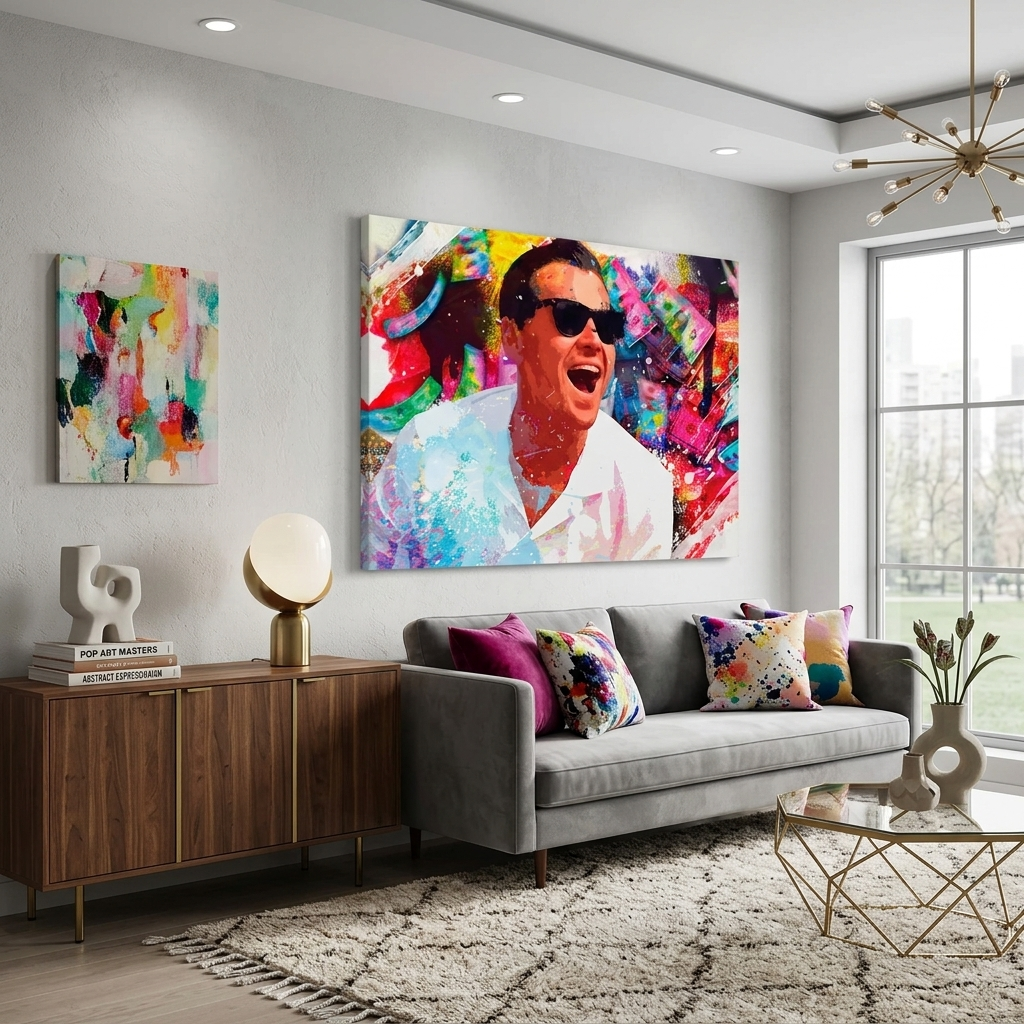 Leonardo DiCaprio wearing black sunglasses in a variety of shades Motivational Canvas Wall Art Print