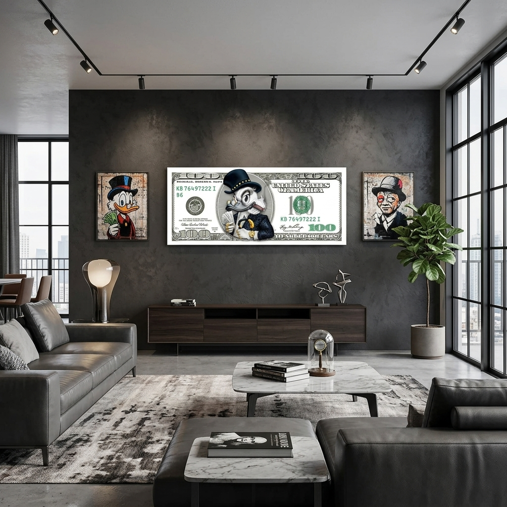 $100 Scrooge Inspirational Canvas Wall Art Print