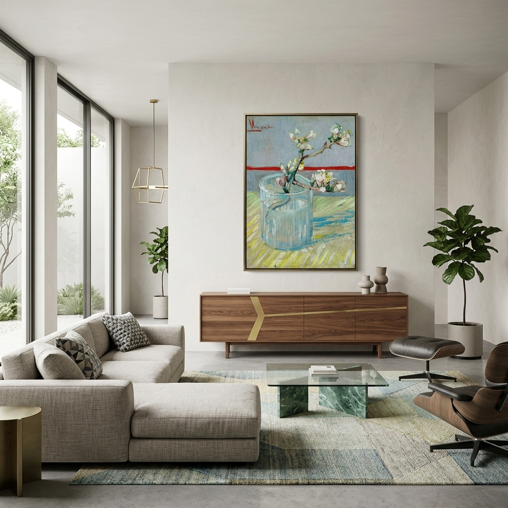 Almond blossom branches Van Gogh Reproduction Canvas Wall Art Print