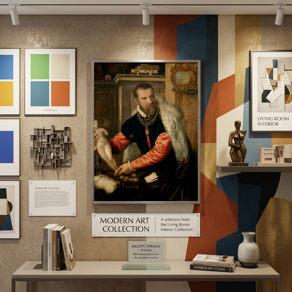Portrait of Jacopo Strada by Titian Reproduction Canvas Wall Art Print