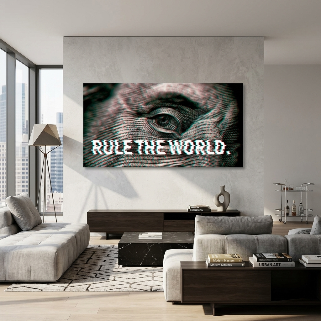Franklin's eye with the inscription Motivational Canvas Wall Art Print
