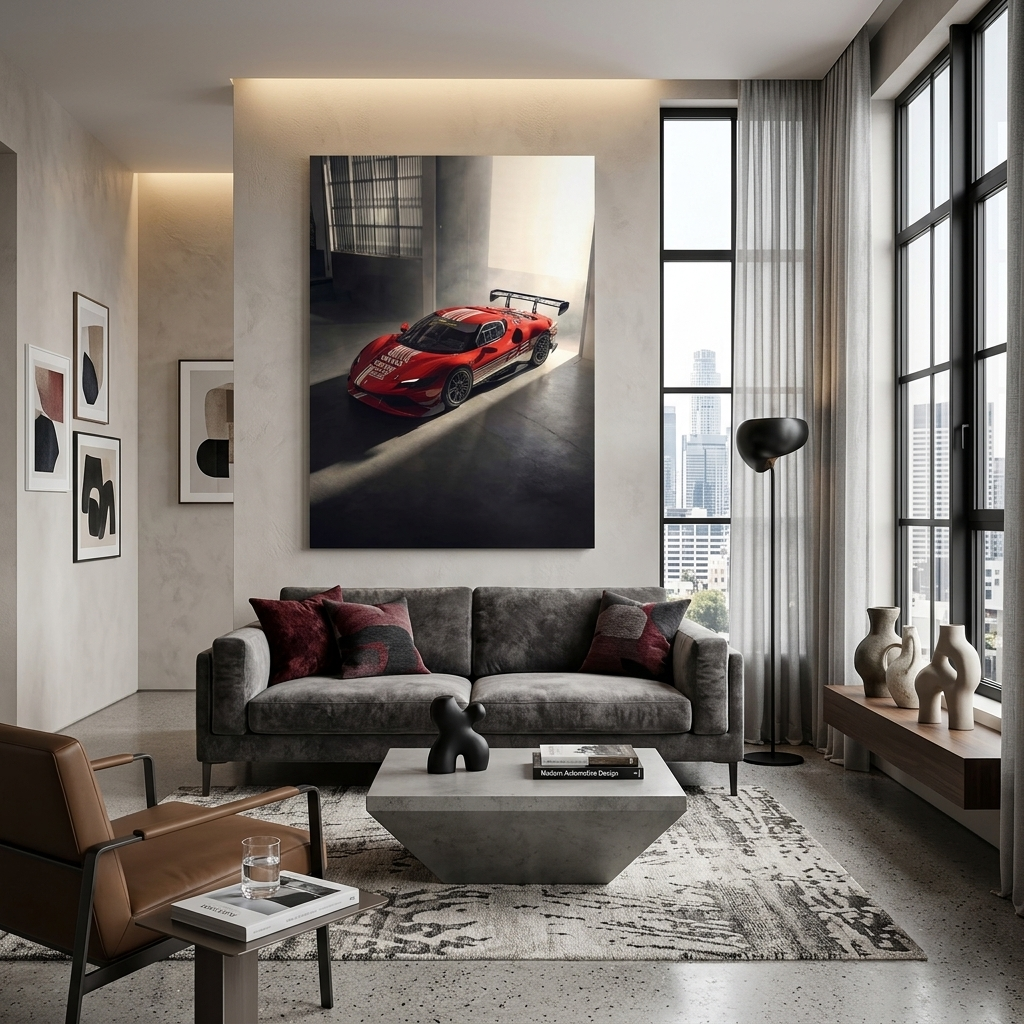Ferrari 296 Challenge  Canvas Wall Art Print