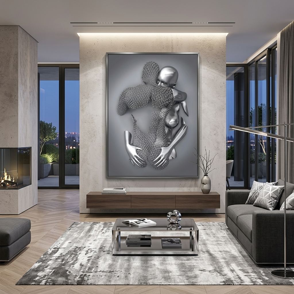 metal statues Canvas Wall Art Print
