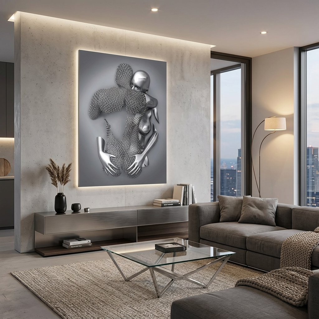 metal statues Canvas Wall Art Print