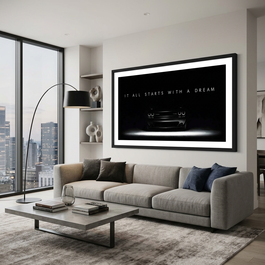 IT ALL STARTS WITH A DREAM DOODGE  CANVAS WALL