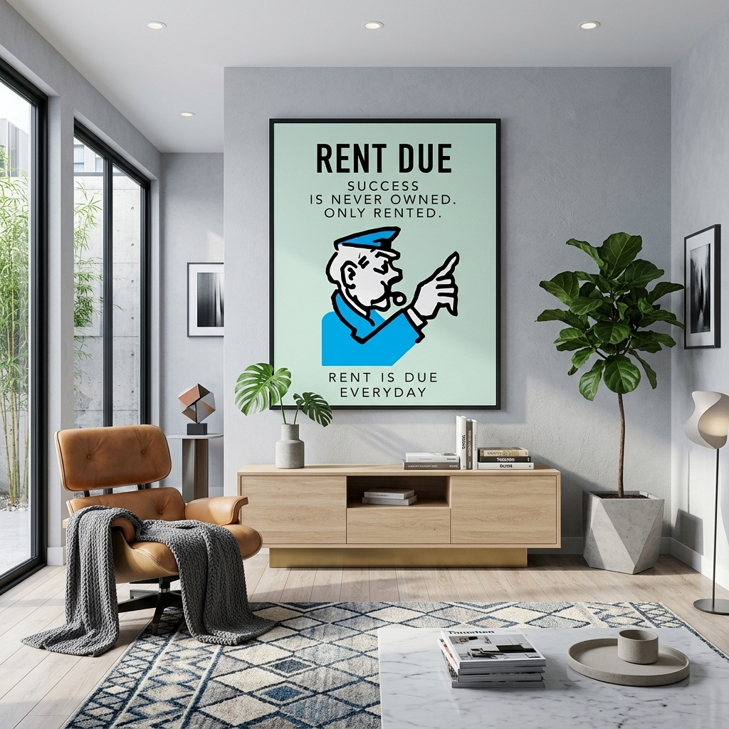 Monopoly Rent due Canvas Wall Art Print