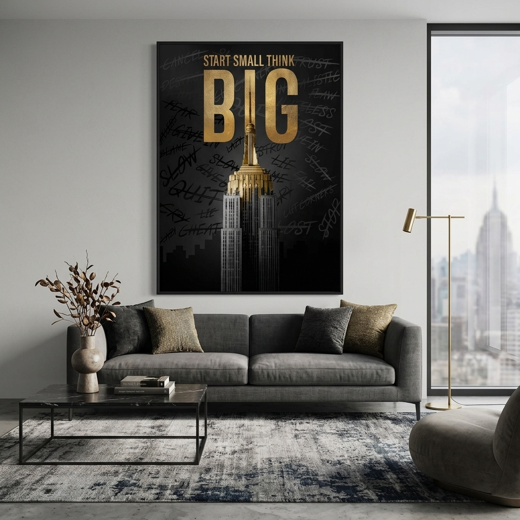 Start small, think big Motivational Canvas Wall Art Print