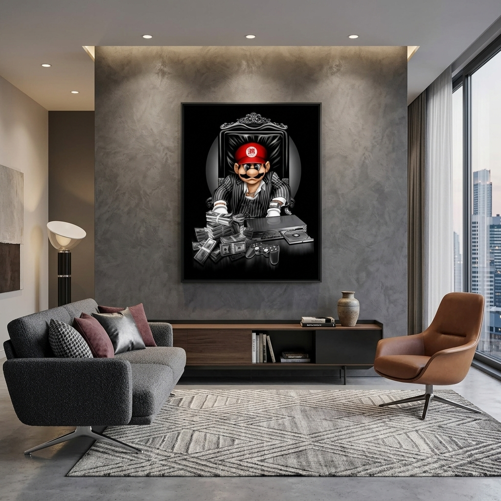 Mario Mafia Motivational Canvas Wall Art Print