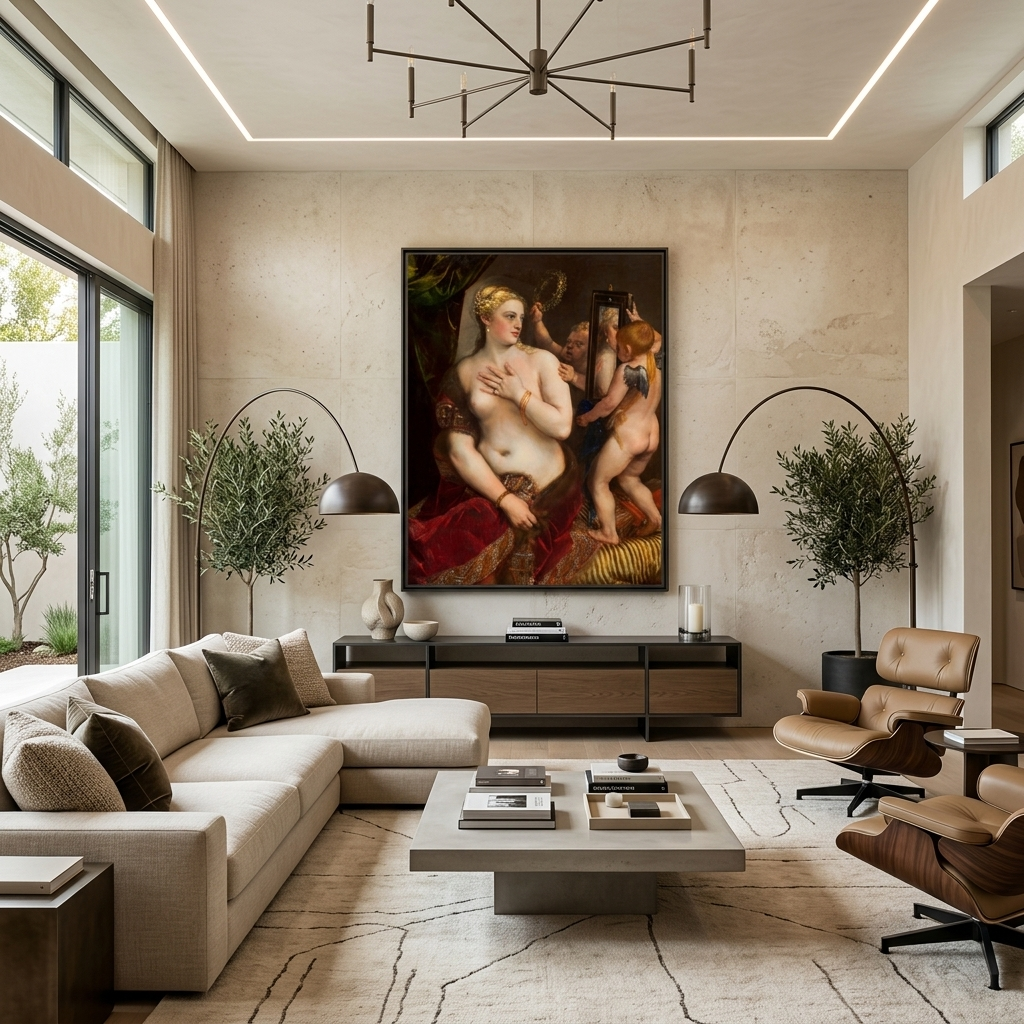 Venus and Titian  Canvas Wall Art Print