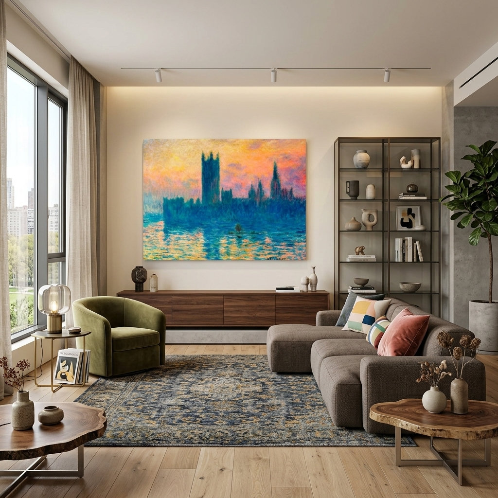 London Parliament Reproduction Canvas Wall Art Print