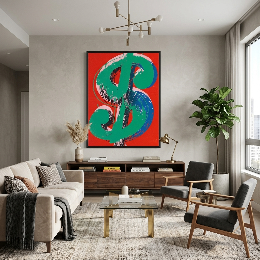 Paper dollar Reproduction Canvas Wall Art Print
