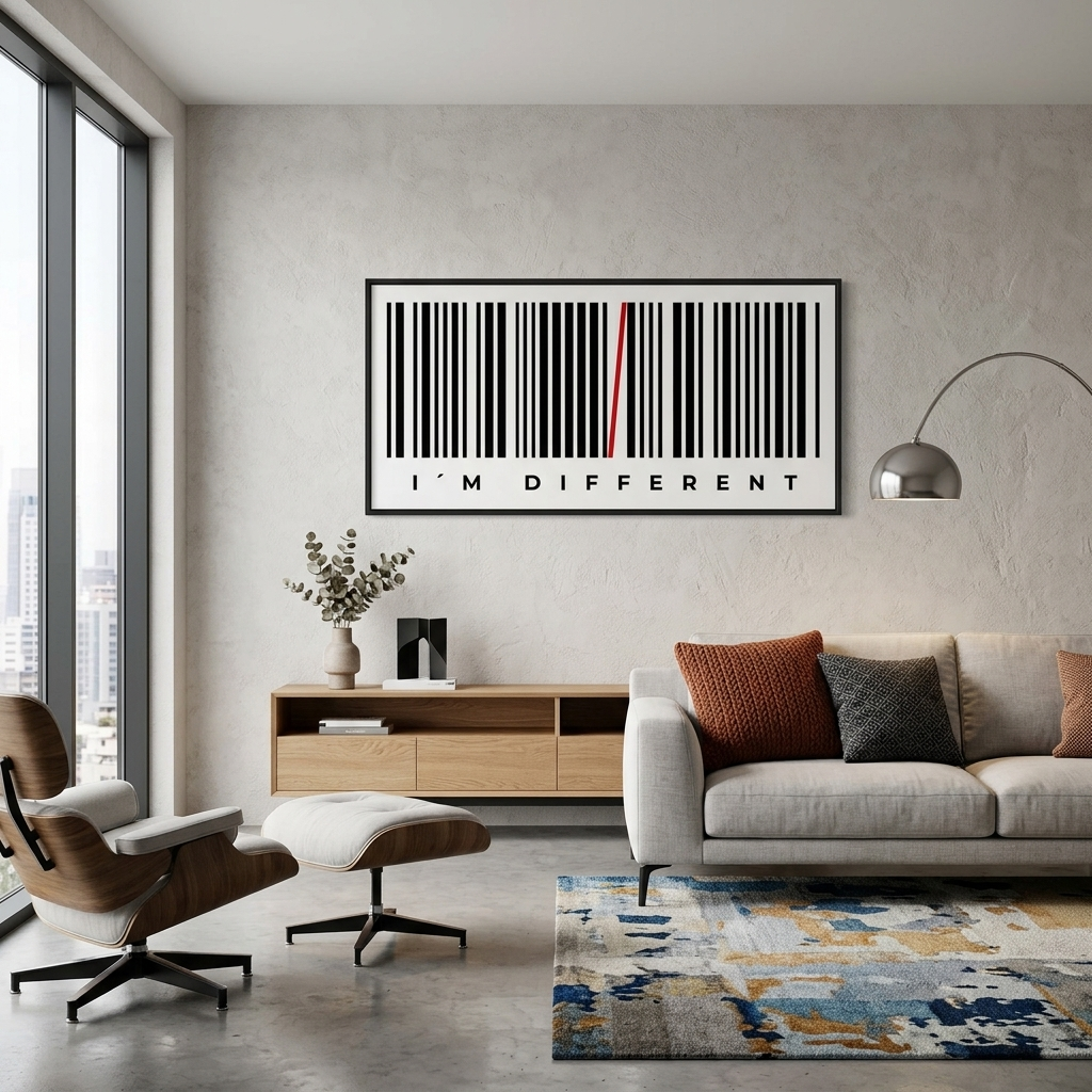 Bar code with the inscription Motivational Canvas Wall Art Print