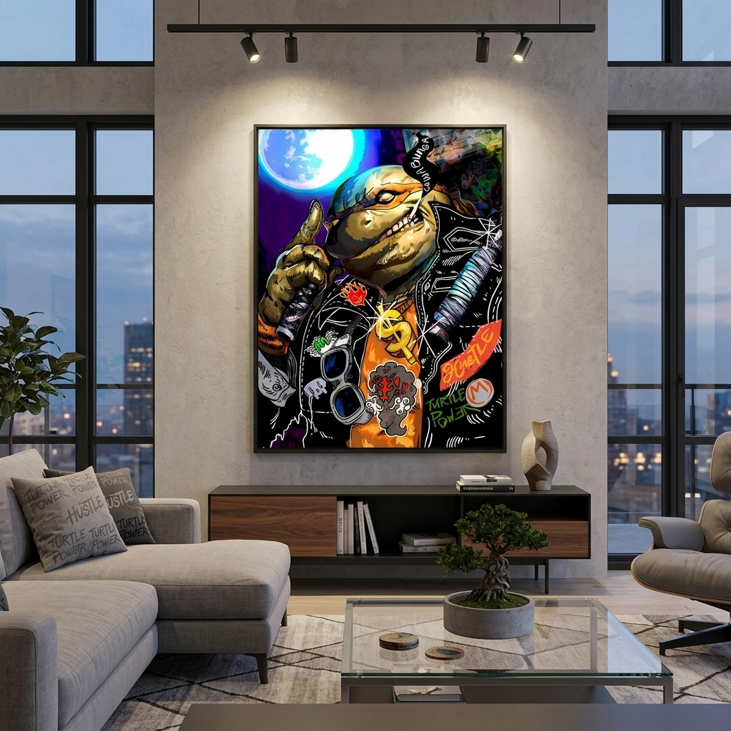 Cowabunga Motivational Canvas Wall Art Print