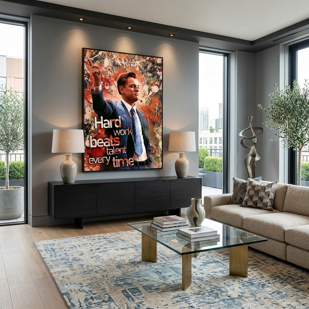 Hard work beats talent always Motivational Canvas Wall Art Print