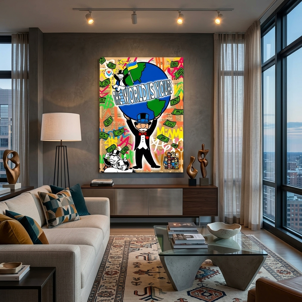 Monopoly The world is yours Canvas Wall Art Print
