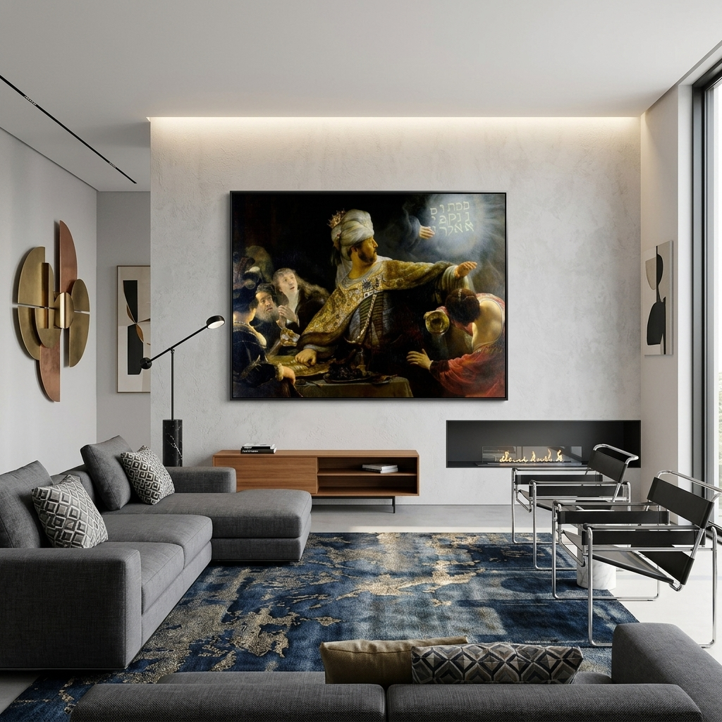 The Feast of Belshazzar Rembrandt Reproduction Canvas Wall Art Print