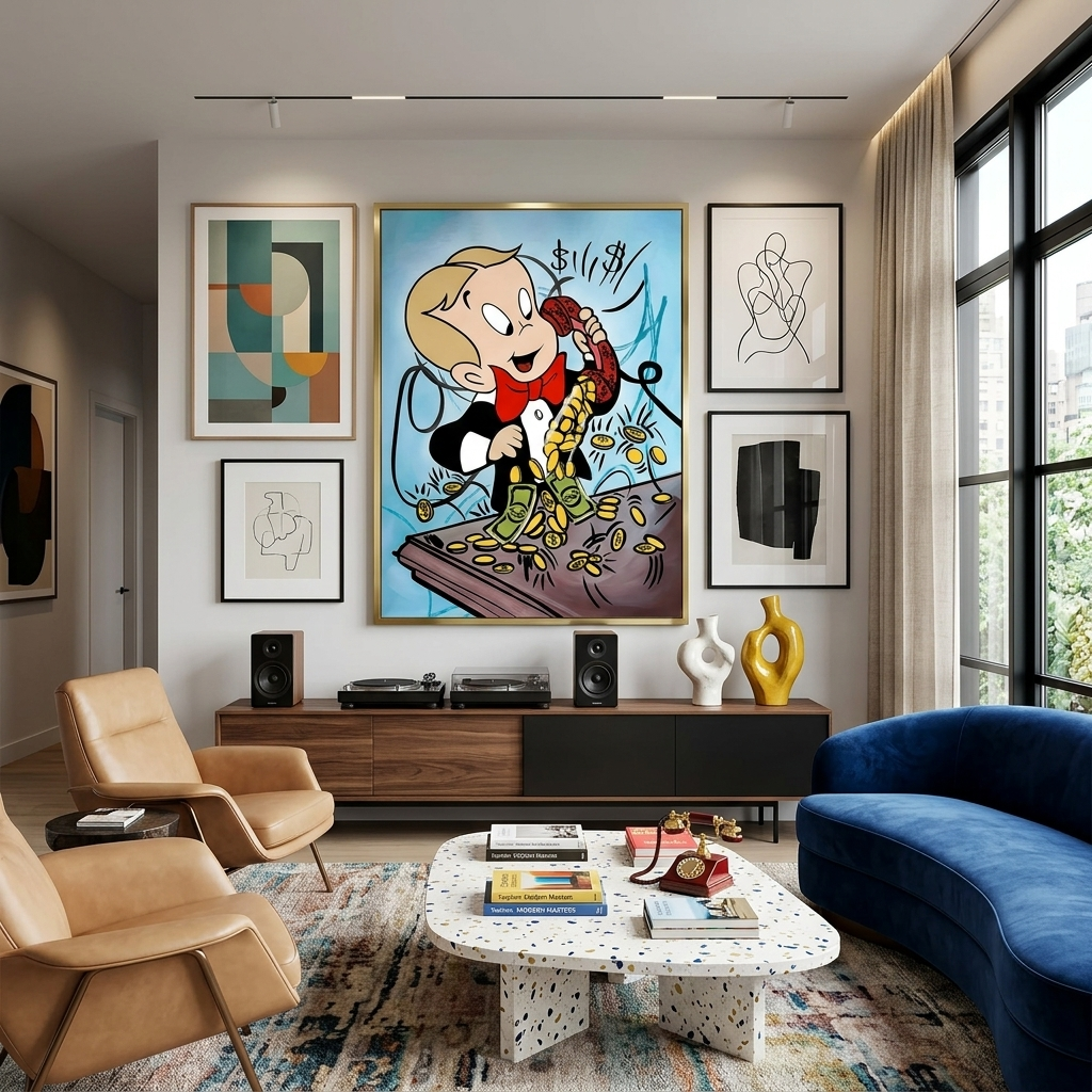 Monopoly money calls Canvas Wall Art Print