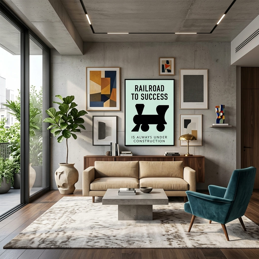 Monopoly Railroad to success Canvas Wall Art Print