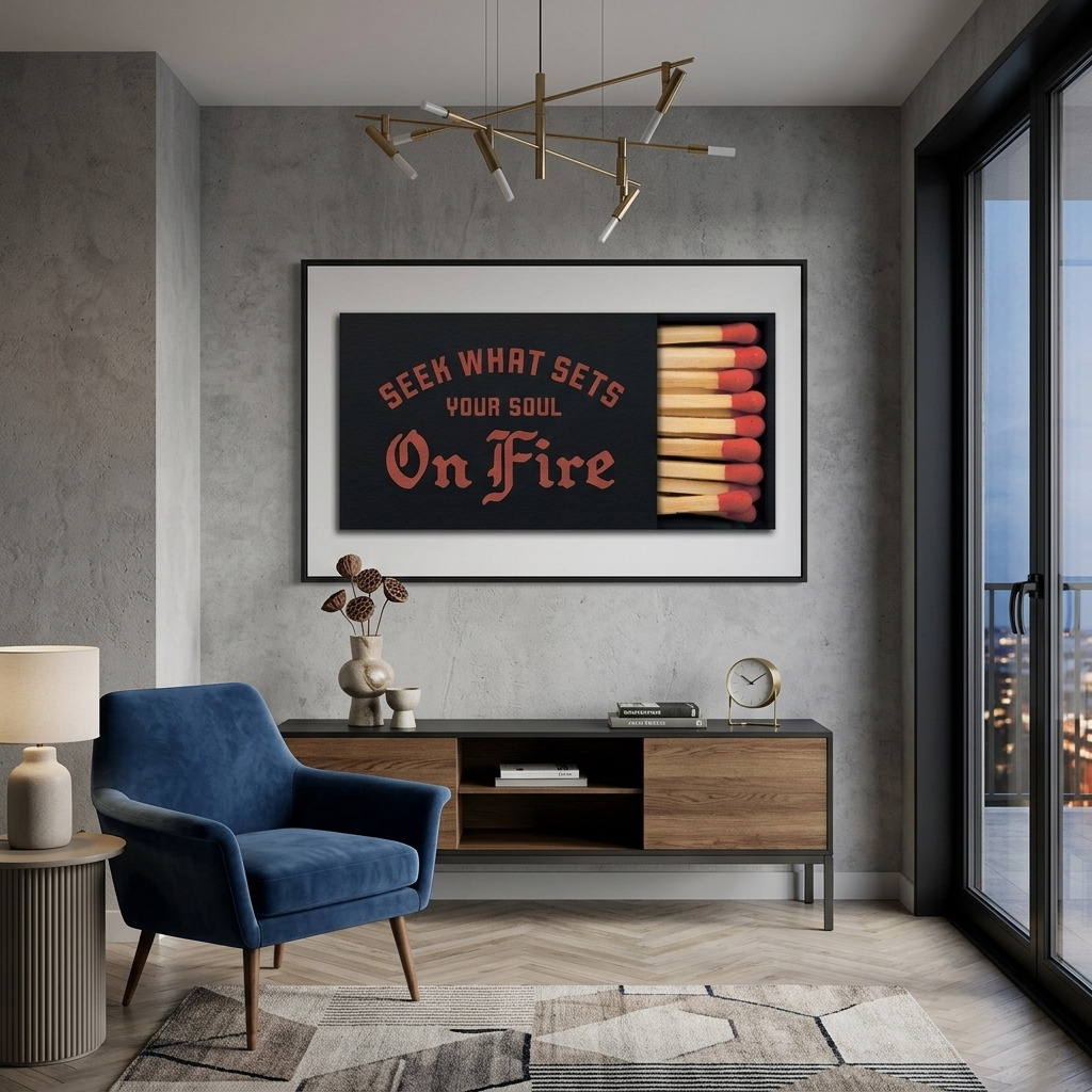 To motivate Matches red Motivational Canvas Wall Art Print