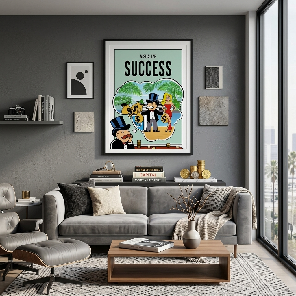 Monopoly Visualize Success Canvas Wall Art Print