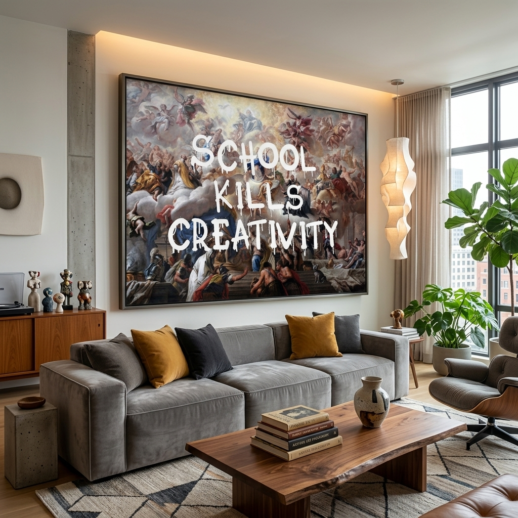 Canvas Wall Art Print School kills creativity