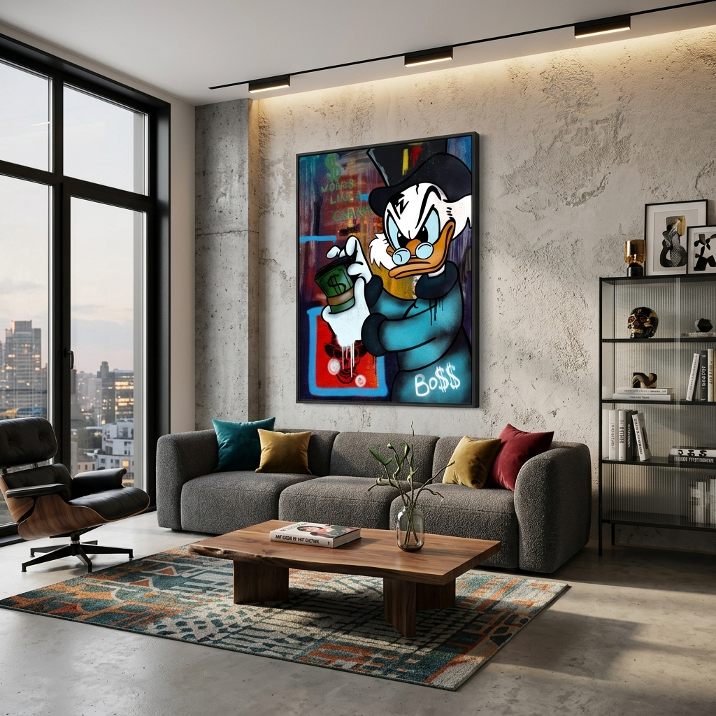 Scrooge boss Inspirational  Canvas Wall Art Print