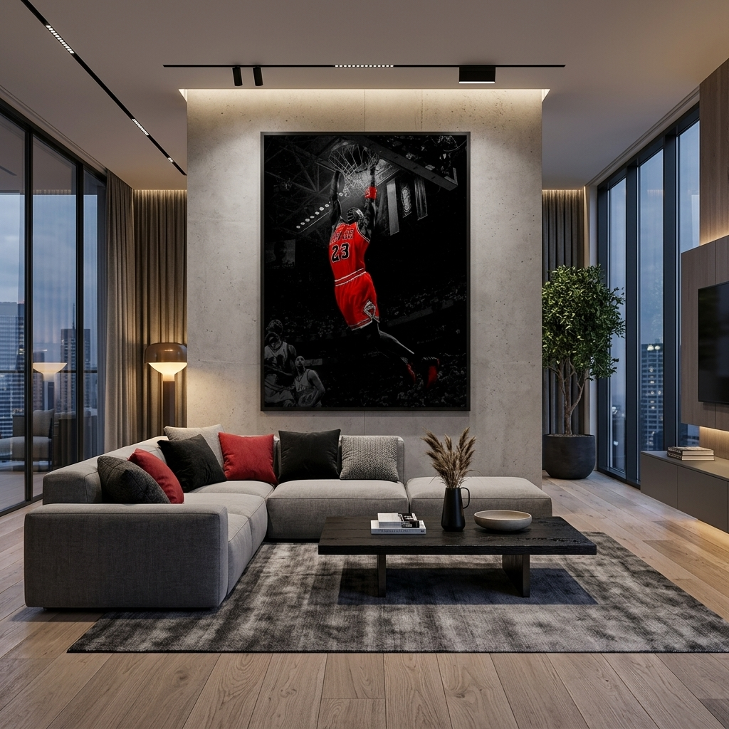 Michael Jordan: Iconic Red Dunk Canvas Wall Art