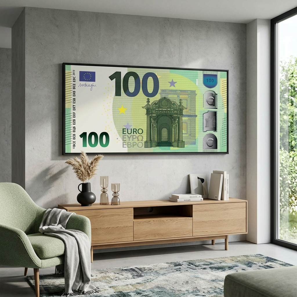 To the office for motivation 100 euros new design Inspirational Canvas Wall Art Print