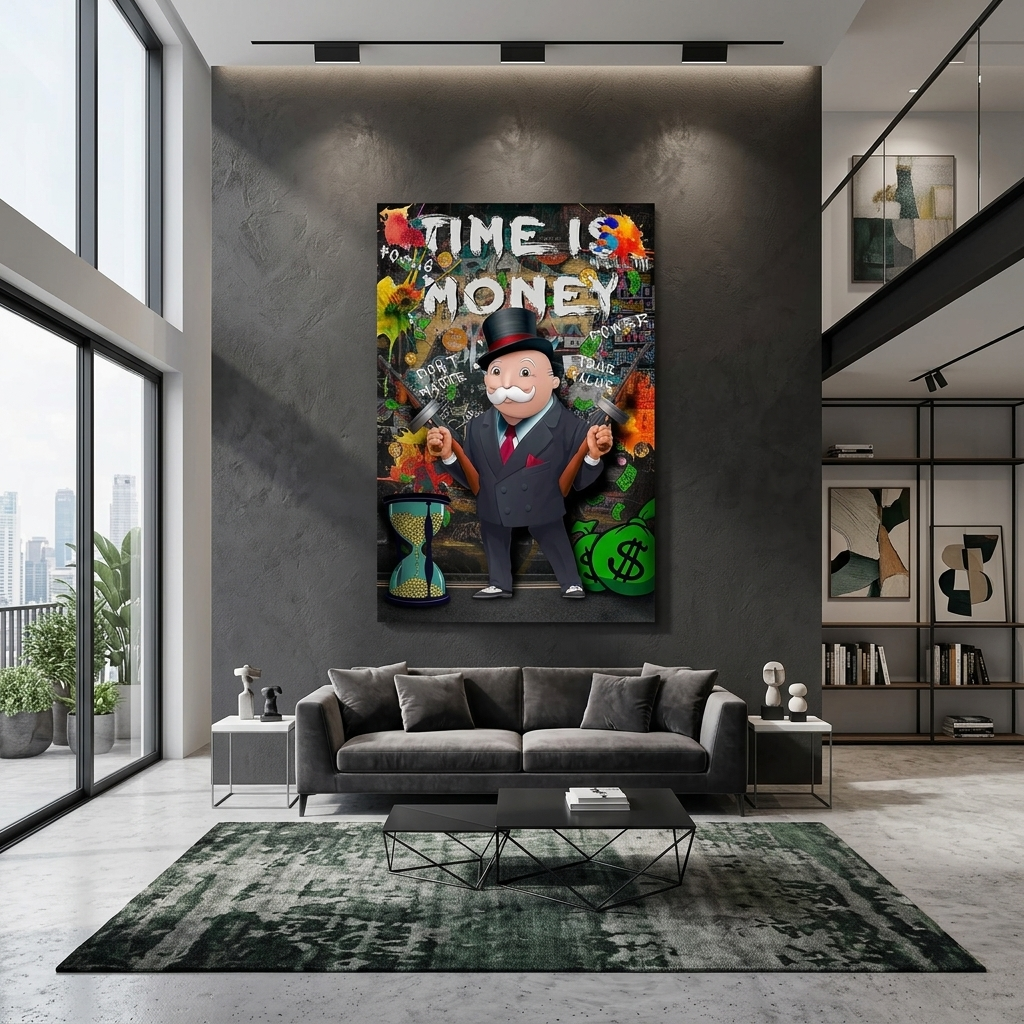 Time money monopoly Canvas Wall Art Print