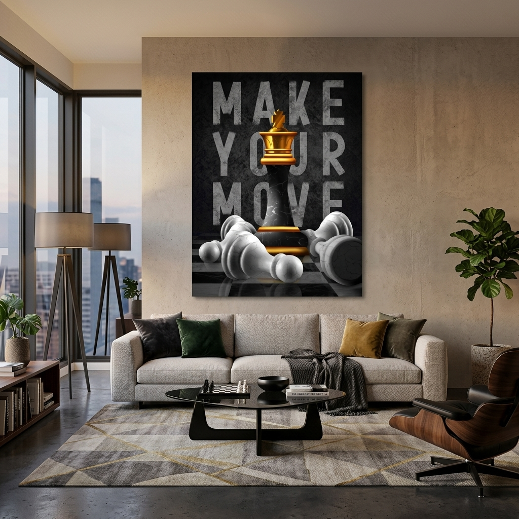 For motivation Make your move Motivational Canvas Wall Art Print