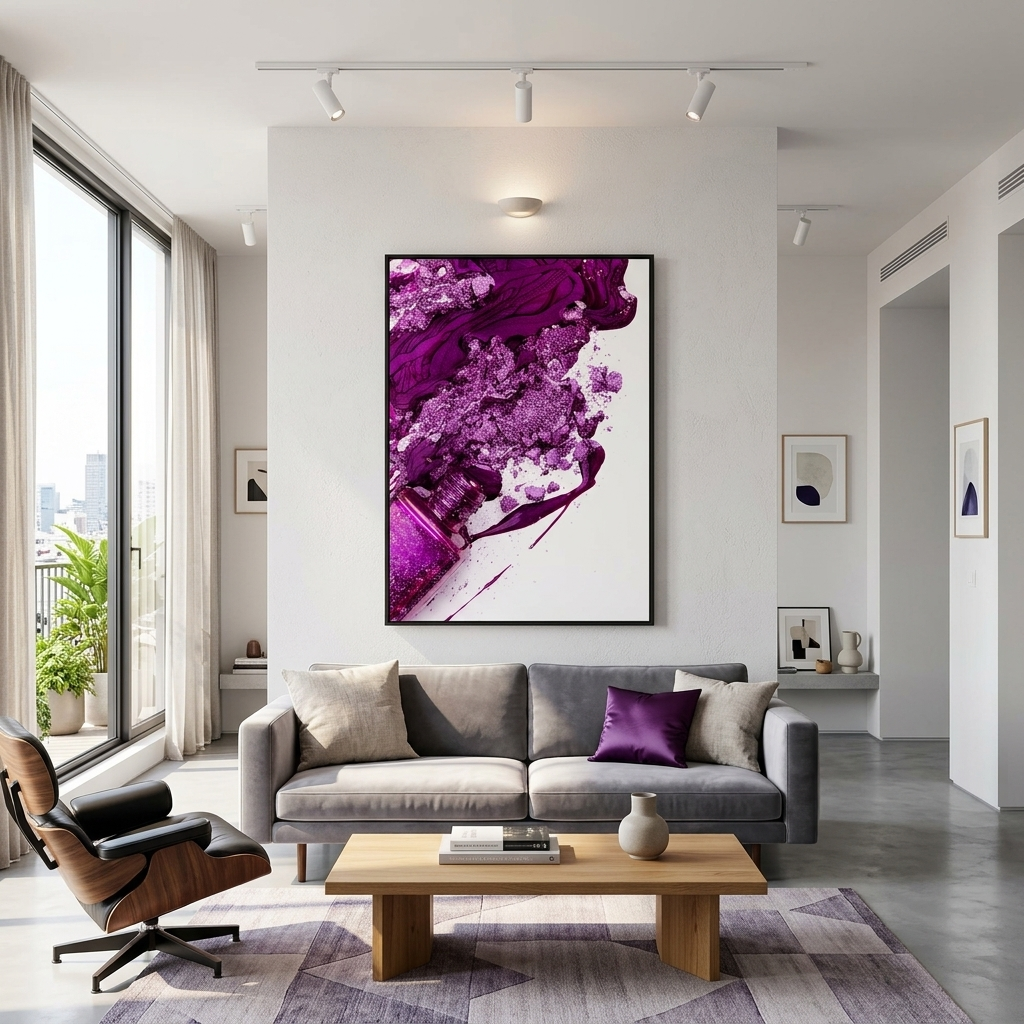 Purple nail polish Canvas Wall Art Print
