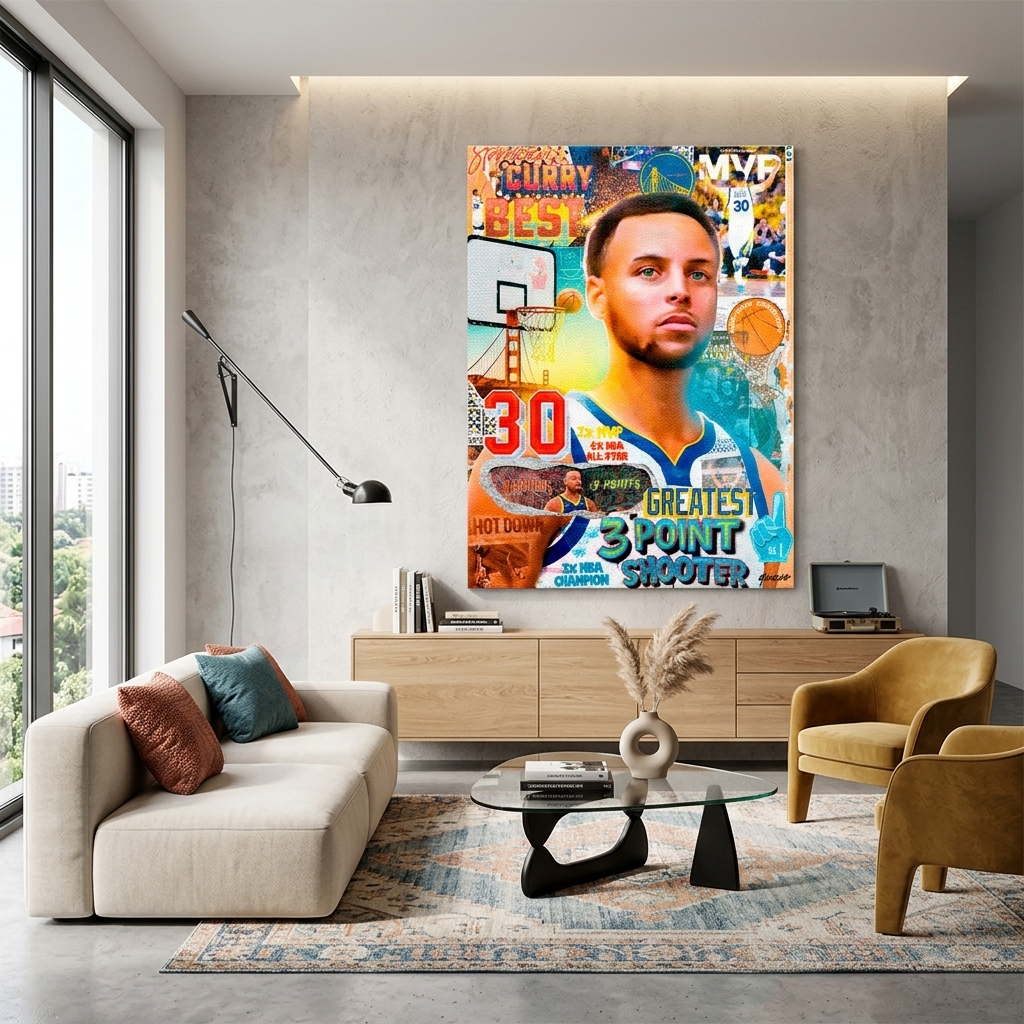 Stephen Curry: The Greatest 3-Point Shooter Canvas Wall Art Print
