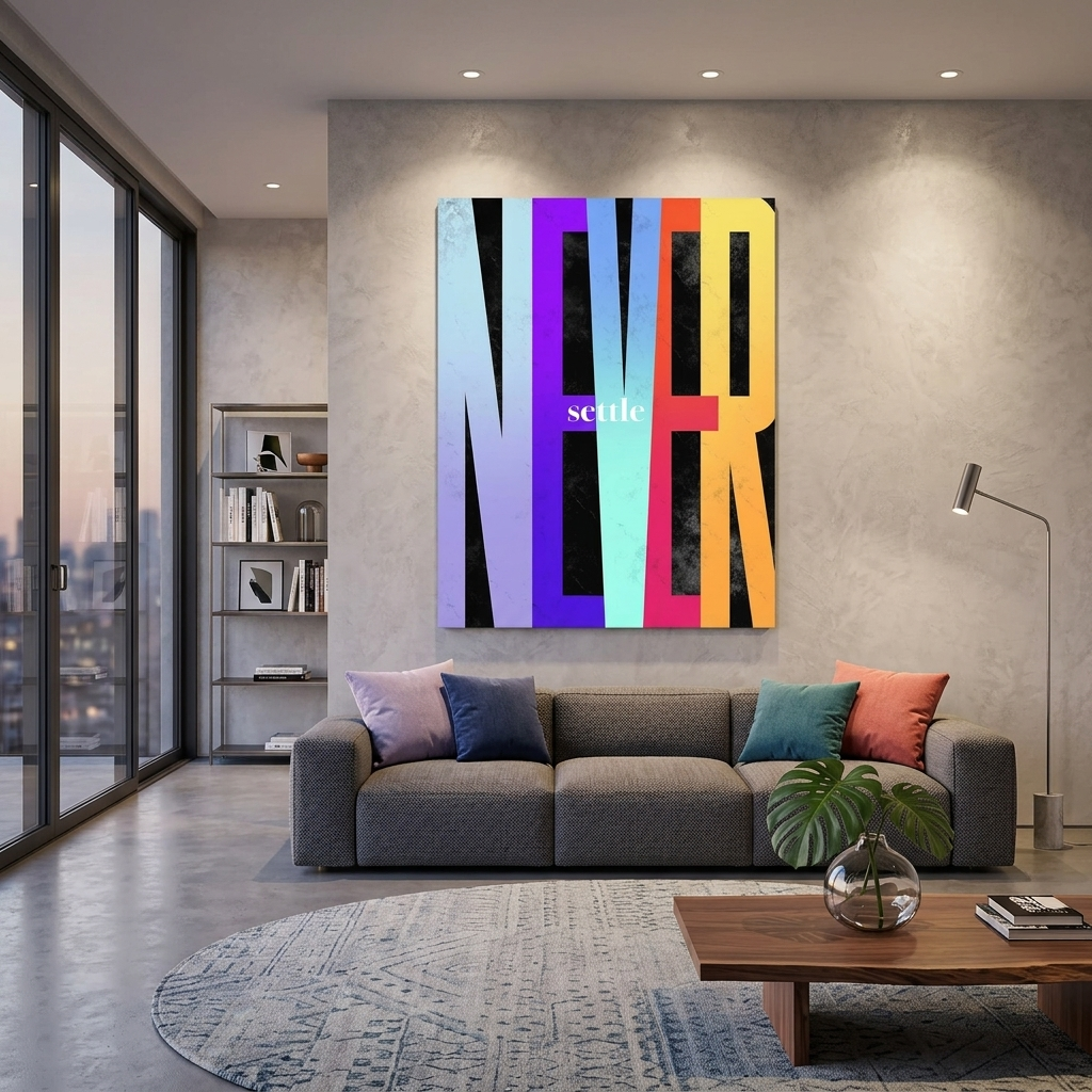 To motivate Never settle Motivational Canvas Wall Art Print
