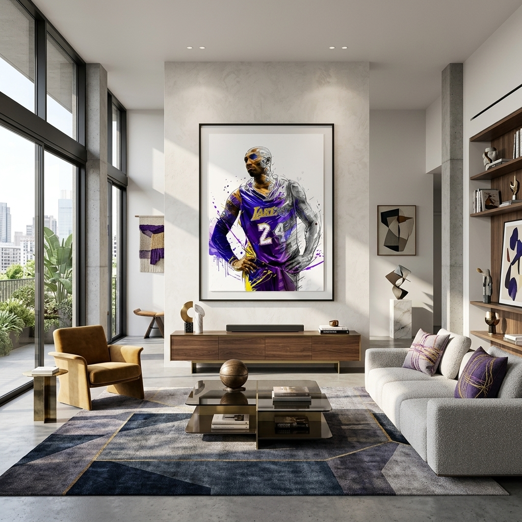 Basketball player Kobe Bryant Los Angeles Lakers Canvas Wall Art Print
