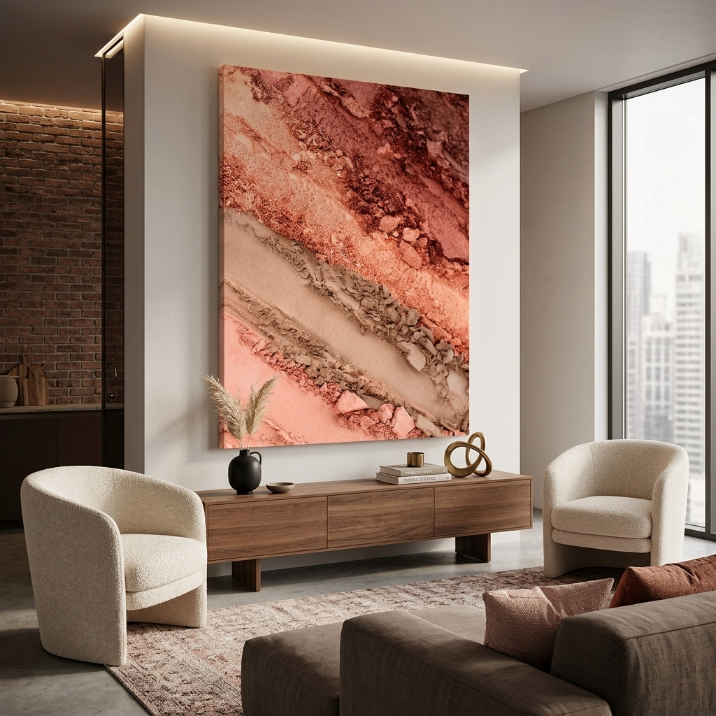 Powder tones Abstraction Canvas Wall Art Print