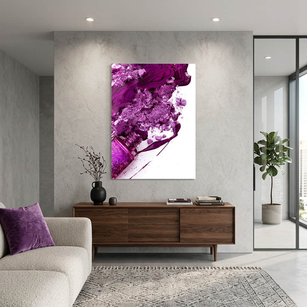 Purple nail polish Canvas Wall Art Print