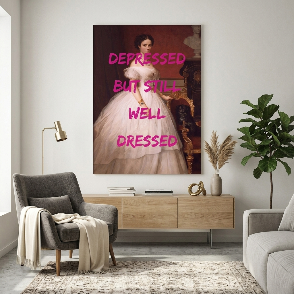 Canvas Wall Art Print Depressed, but still well dressed