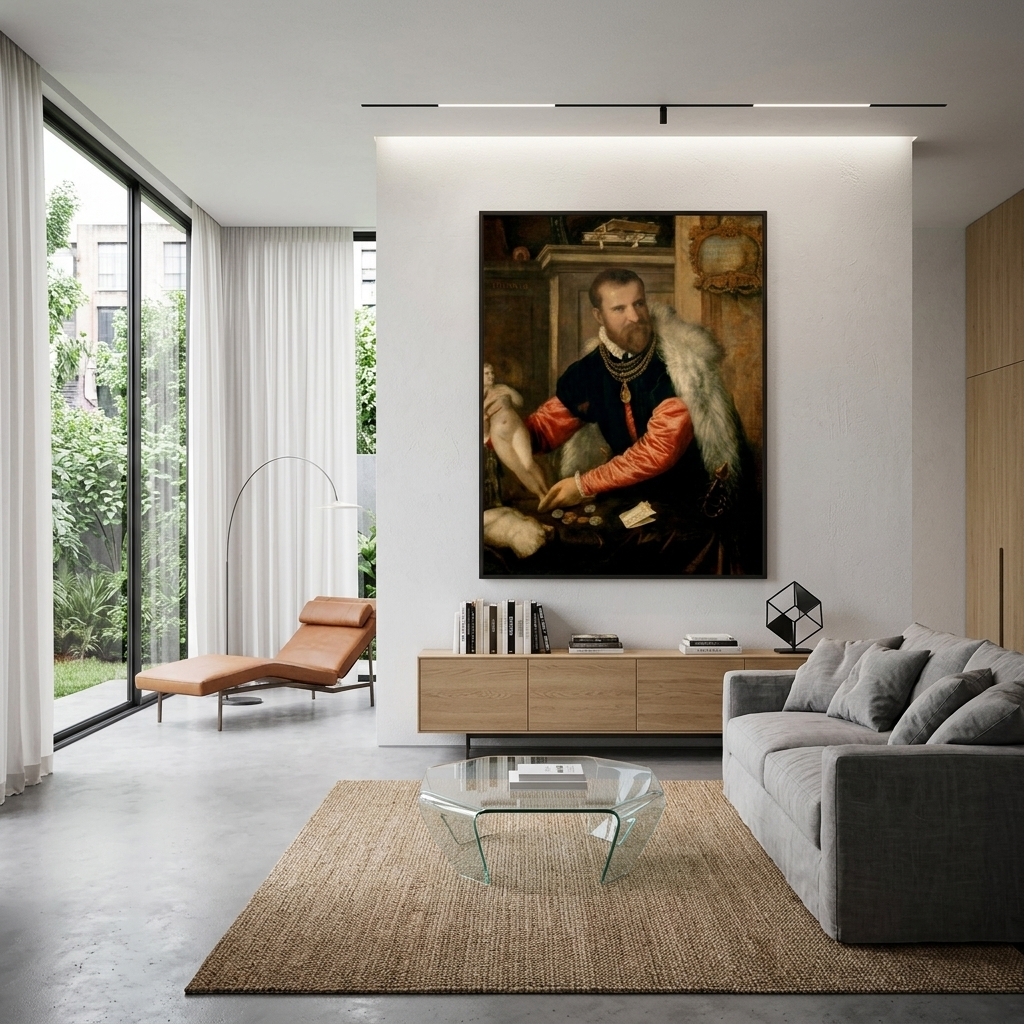 Portrait of Jacopo Strada by Titian Reproduction Canvas Wall Art Print