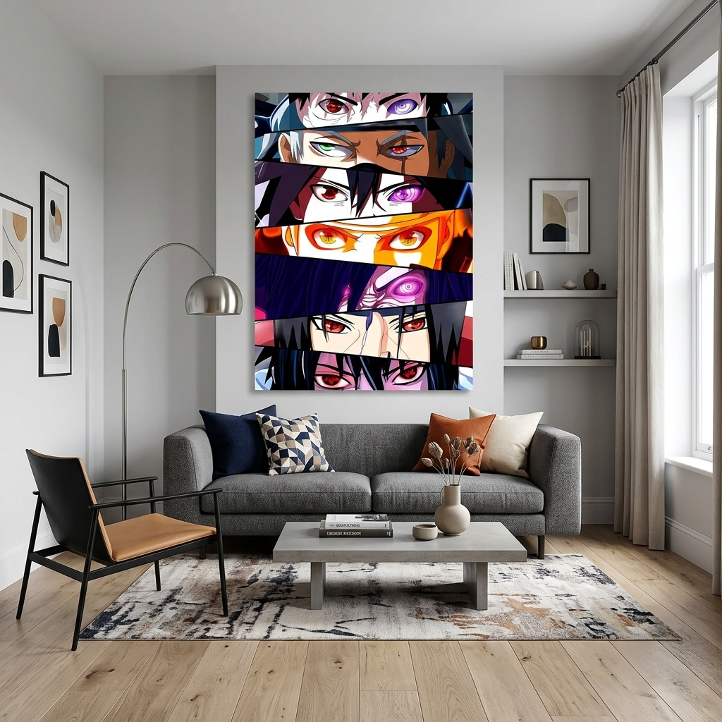 Naruto characters' anime eyes Canvas Wall Art Print