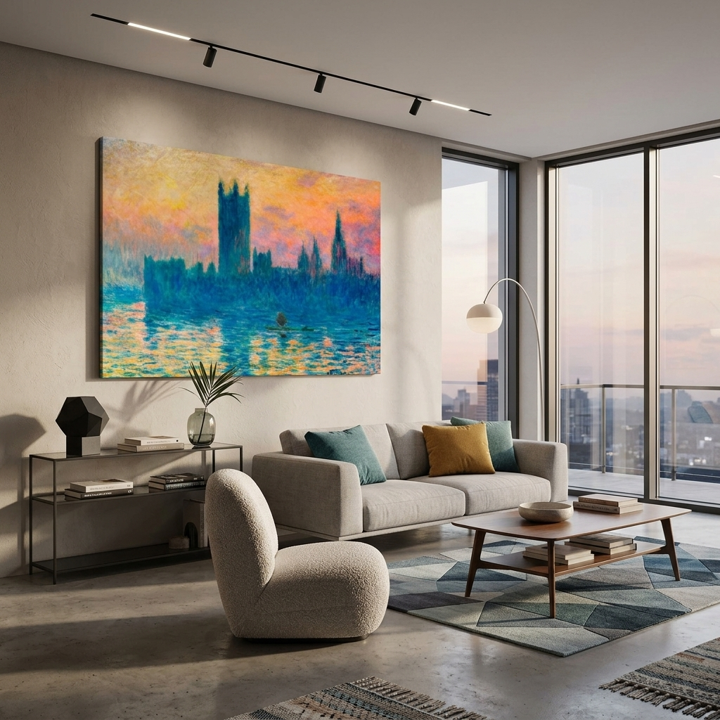 London Parliament Reproduction Canvas Wall Art Print