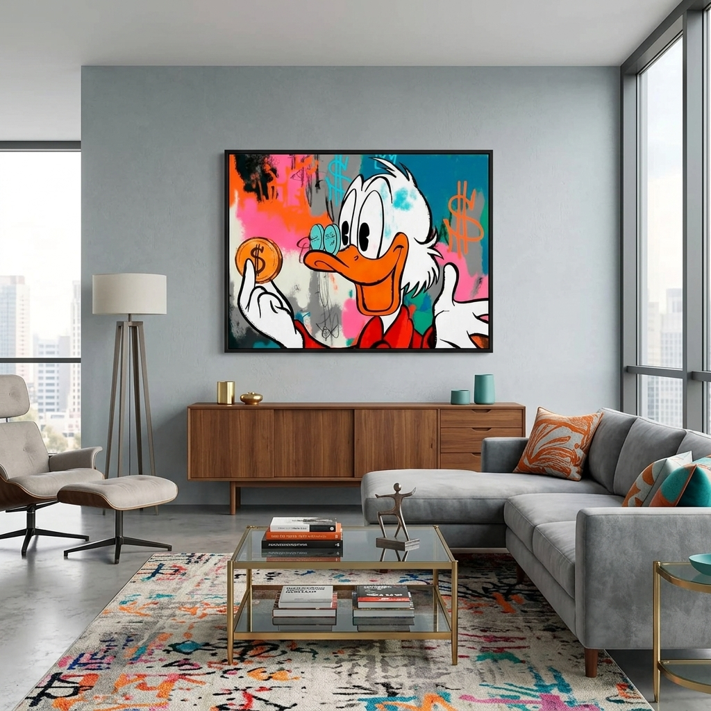 Scrooge Coin Inspirational  Canvas Wall Art Print